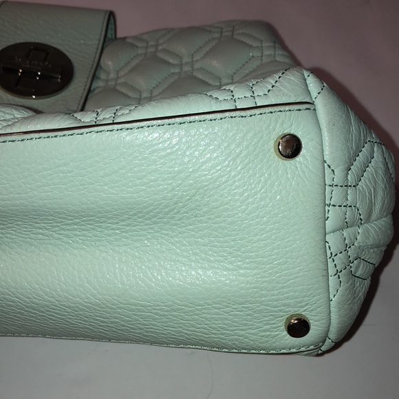 Kate Spade mint leather shoulder tote purse - Picture 8 of 10